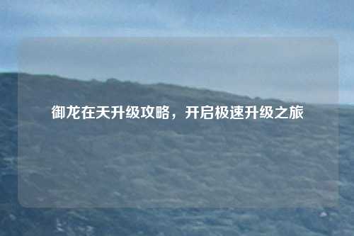 御龙在天升级攻略，开启极速升级之旅