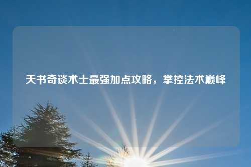 天书奇谈术士最强加点攻略，掌控法术巅峰