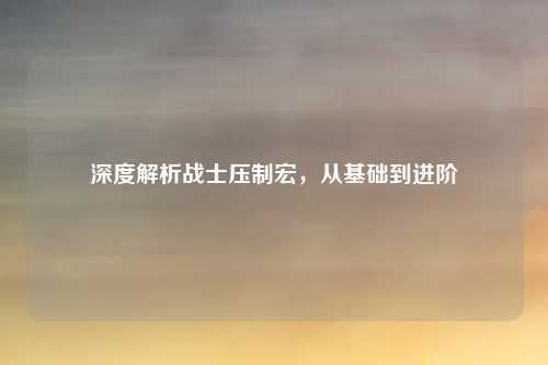 深度解析战士压制宏，从基础到进阶