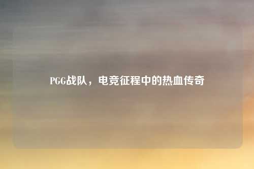 PGG战队，电竞征程中的热血传奇