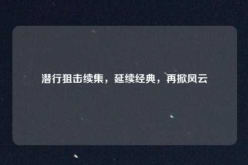 潜行狙击续集，延续经典，再掀风云