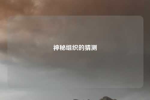 神秘组织的猜测