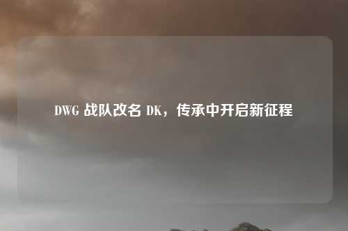 DWG 战队改名 DK，传承中开启新征程