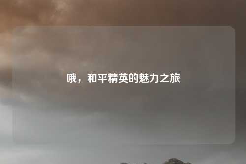 哦，和平精英的魅力之旅