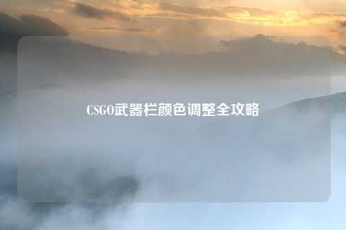 CSGO武器栏颜色调整全攻略