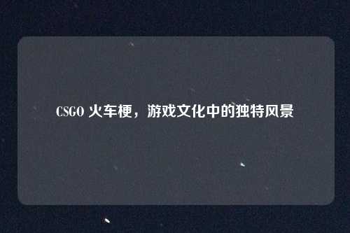 CSGO 火车梗，游戏文化中的独特风景